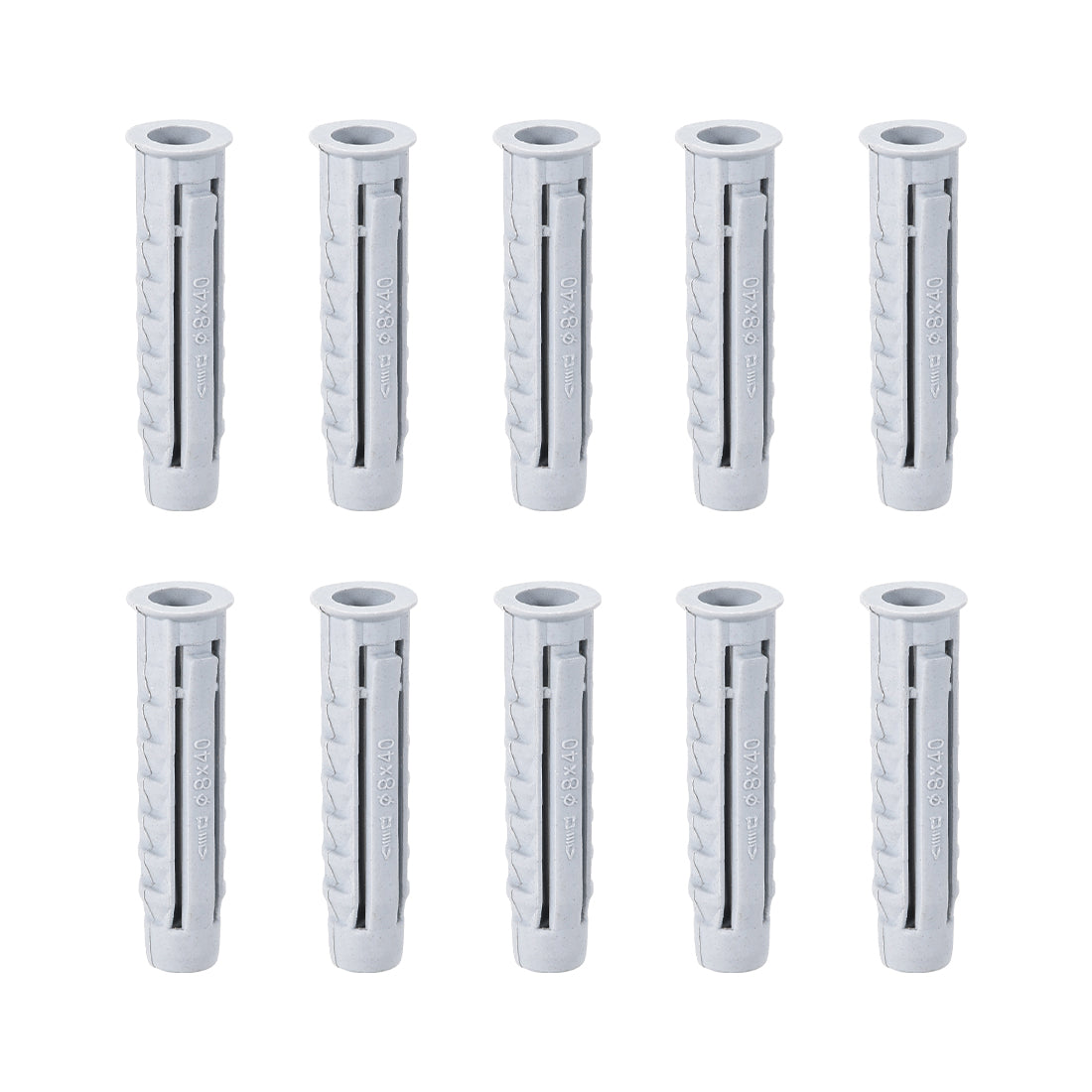 Harfington 8x40mm Plastic Expansion Tube Bolts Column Frame Fixings Gray 100pcs