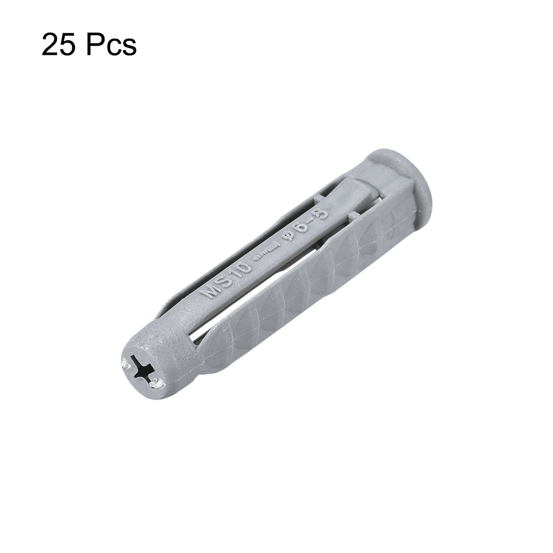 Harfington 10x50mm Plastic Expansion Tube Bolts Column Frame Fixings Gray 25pcs