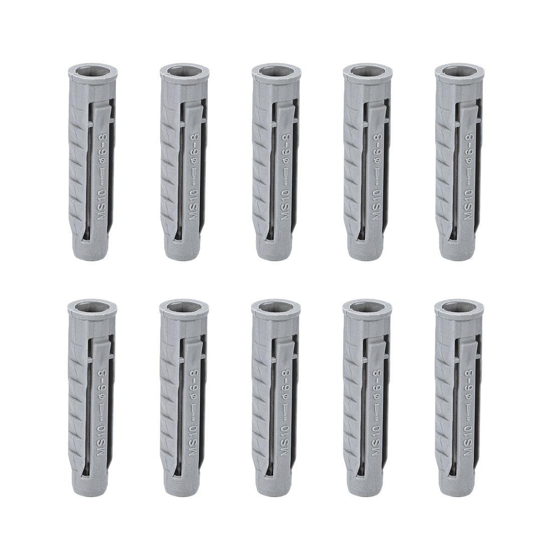 Harfington 10x50mm Plastic Expansion Tube Bolts Column Frame Fixings Gray 75pcs