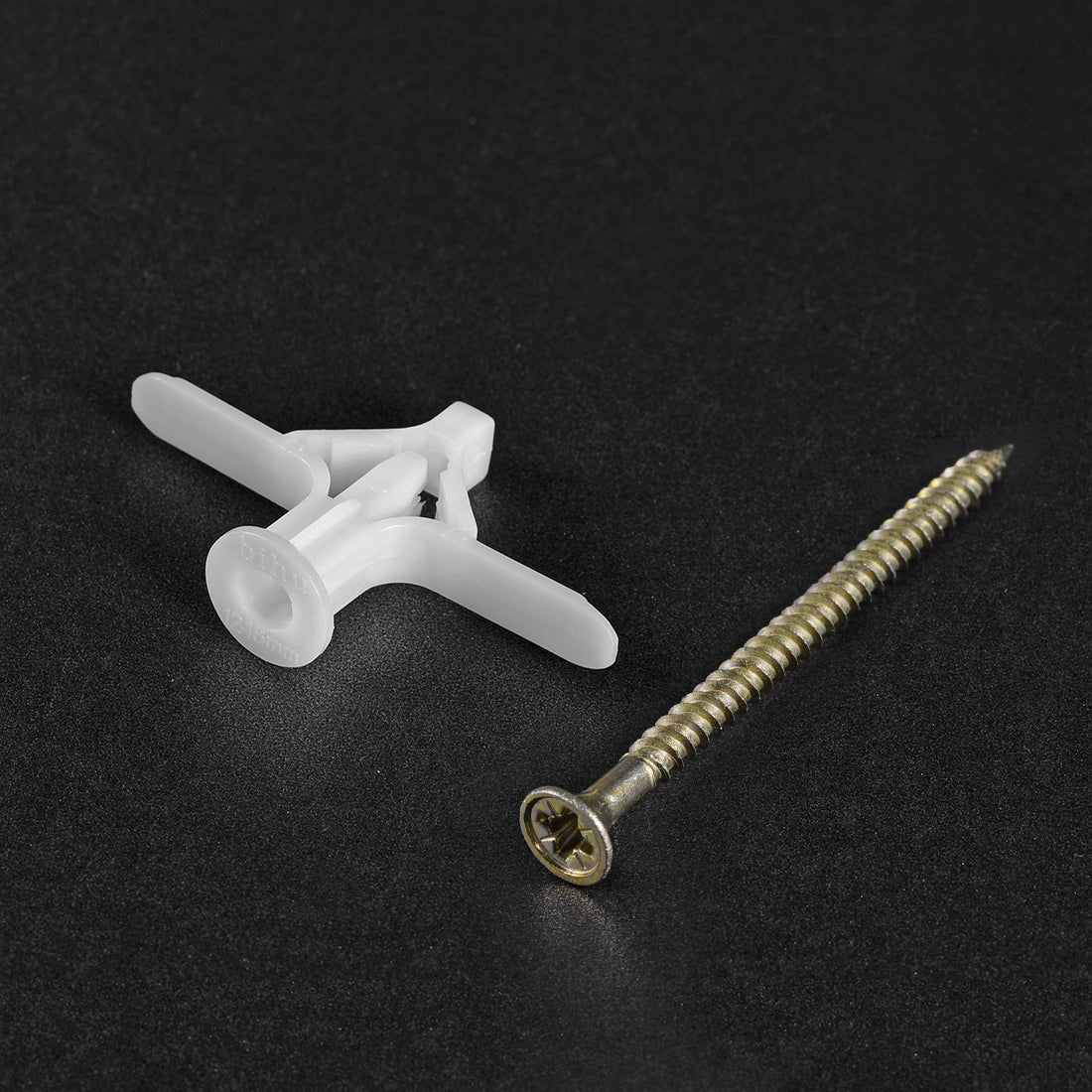 Harfington 13x50mm Plastic Expansion Tube for Hollow Drywall with Screws White 25pcs