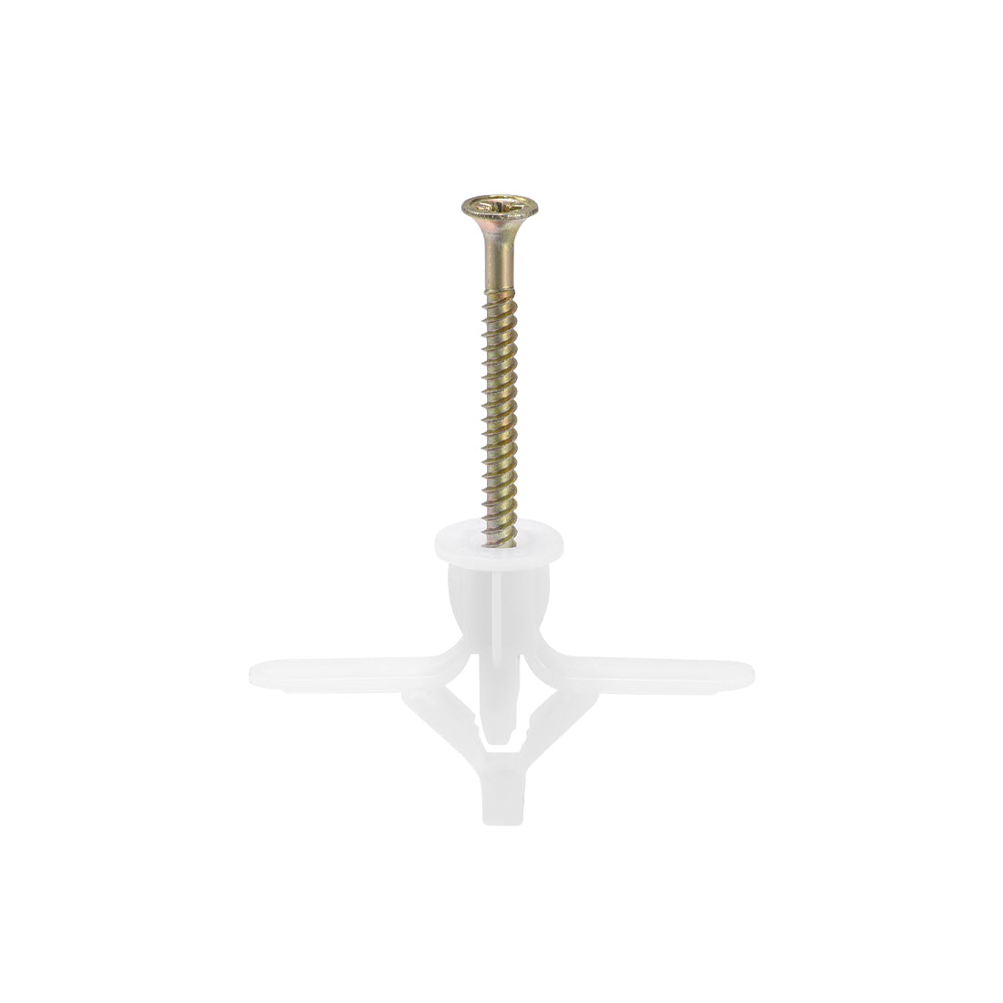 Harfington 13x50mm Plastic Expansion Tube for Hollow Drywall with Screws White 25pcs