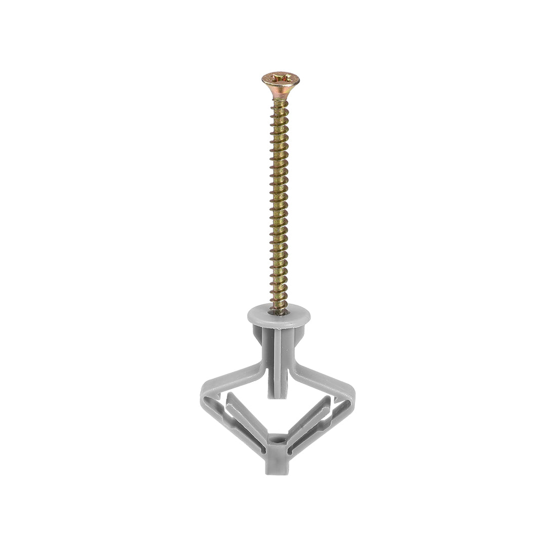 Harfington 13x50mm Plastic Expansion Tube for Hollow Drywall with Screws Gray 40pcs