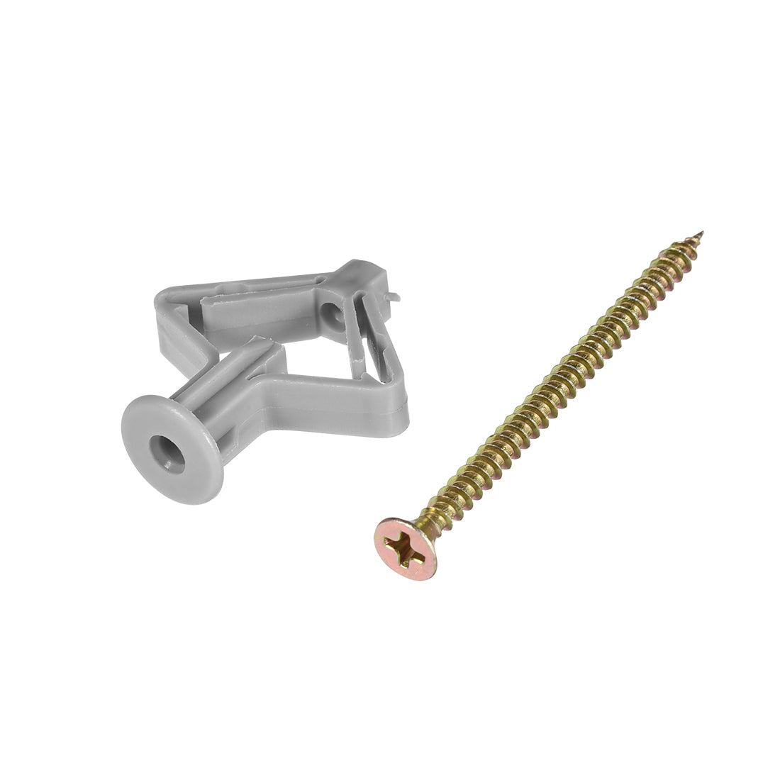 Harfington 13x50mm Plastic Expansion Tube for Hollow Drywall with Screws Gray 60pcs