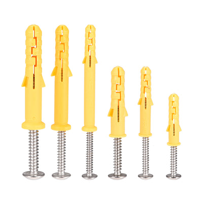 Harfington Plastic Expansion Tube Screw Assortment Kit for Drywall Yellow 1 Set