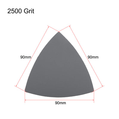 Harfington Triangle Detail Sander Sandpaper Hook and Loop 3-1/2 Inch 2500 Grit 12 Pcs