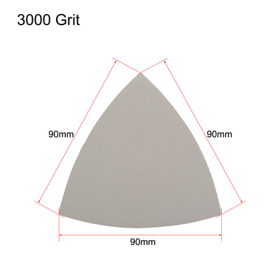 Harfington Triangle Detail Sander Sandpaper Hook and Loop 3-1/2 Inch 3000 Grit 6 Pcs