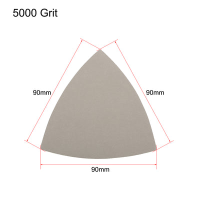 Harfington Triangle Detail Sander Sandpaper Hook and Loop 3-1/2 Inch 5000 Grit 6 Pcs