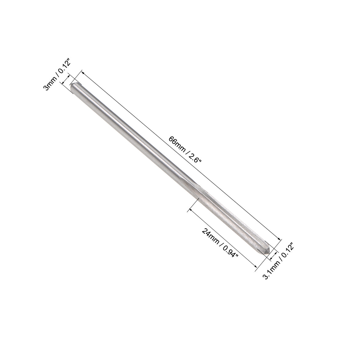 Harfington HSS M35 Round Shank Straight Flutes Machine Cutter Chucking Reamer 2 Pcs