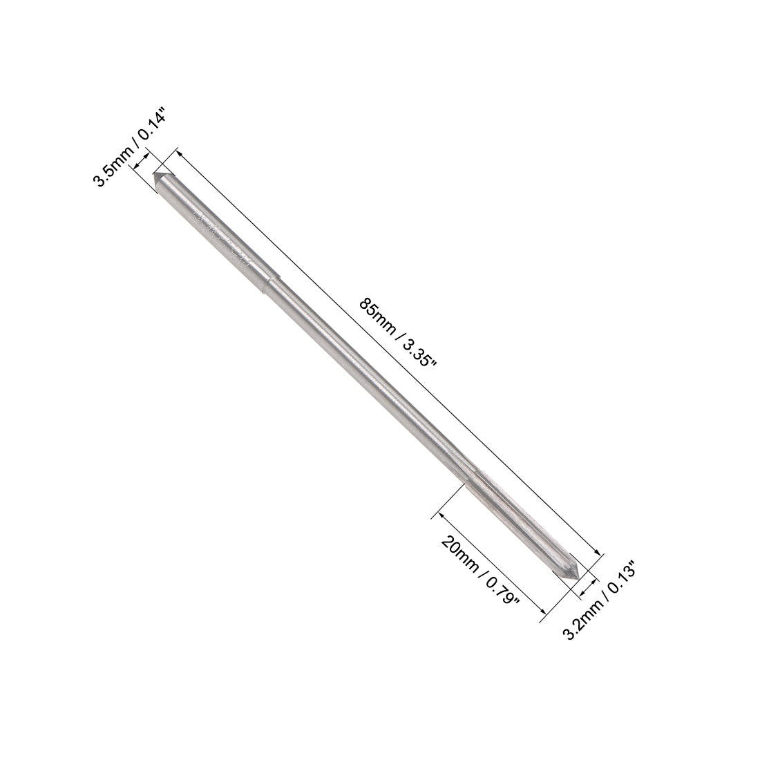 Harfington Round Shank Straight Flutes Machine Cutter Chucking Reamer 2 Pcs