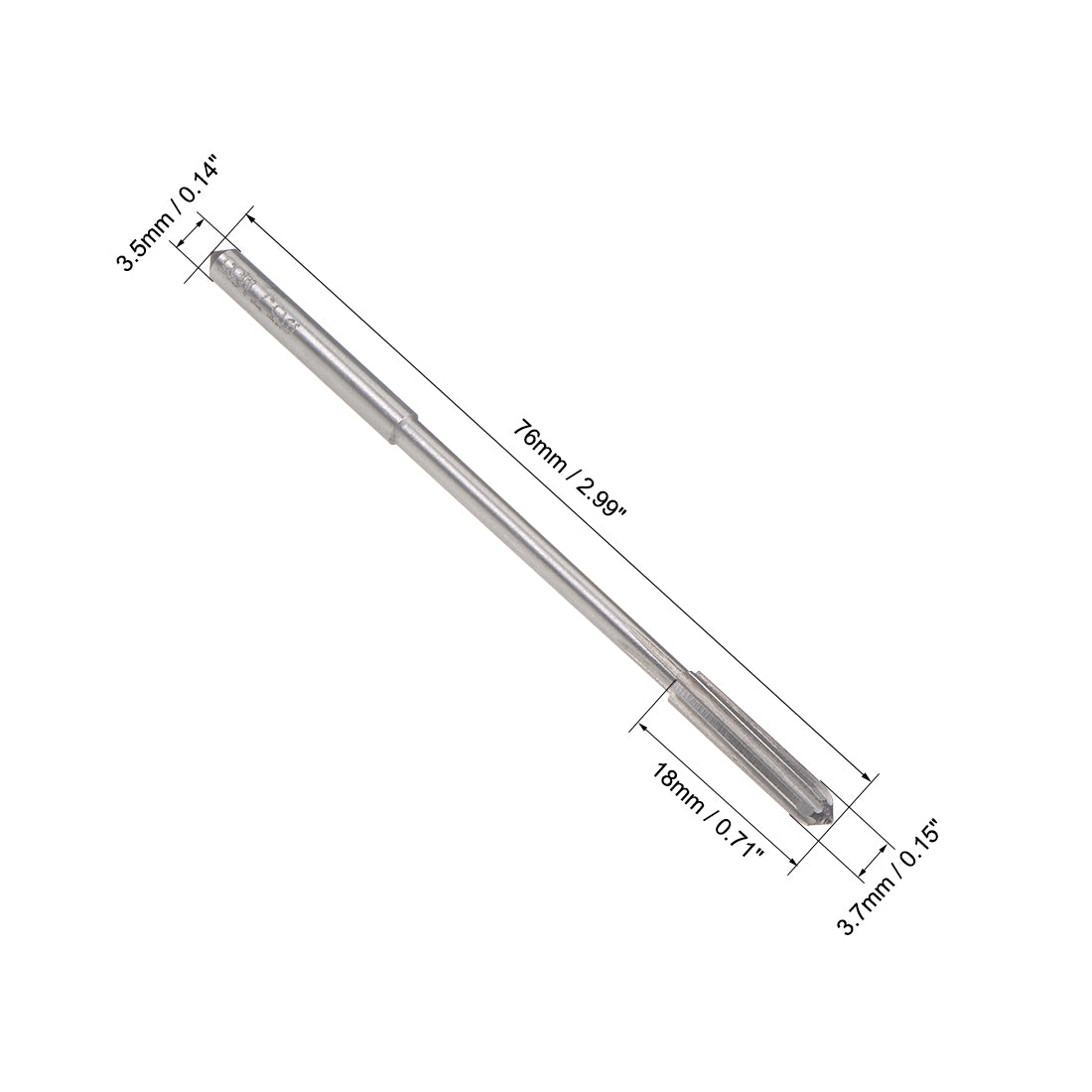 Harfington Round Shank Straight Flutes Machine Cutter Chucking Reamer 2 Pcs