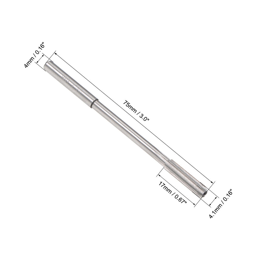 Harfington HSS M35 Round Shank 6 Straight Flutes Machine Cutter Chucking Reamer 2 Pcs