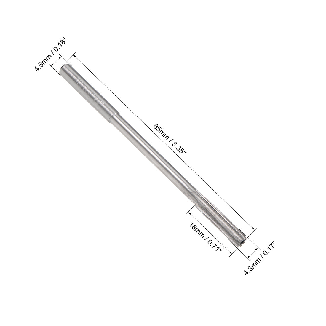 Harfington HSS M35 Round Shank 6 Straight Flutes Machine Cutter Chucking Reamer 2 Pcs