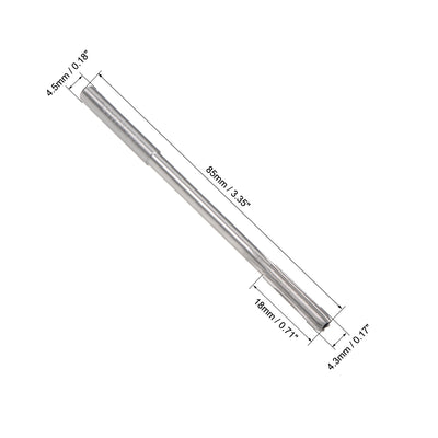 Harfington HSS M35 Round Shank 6 Straight Flutes Machine Cutter Chucking Reamer 2 Pcs