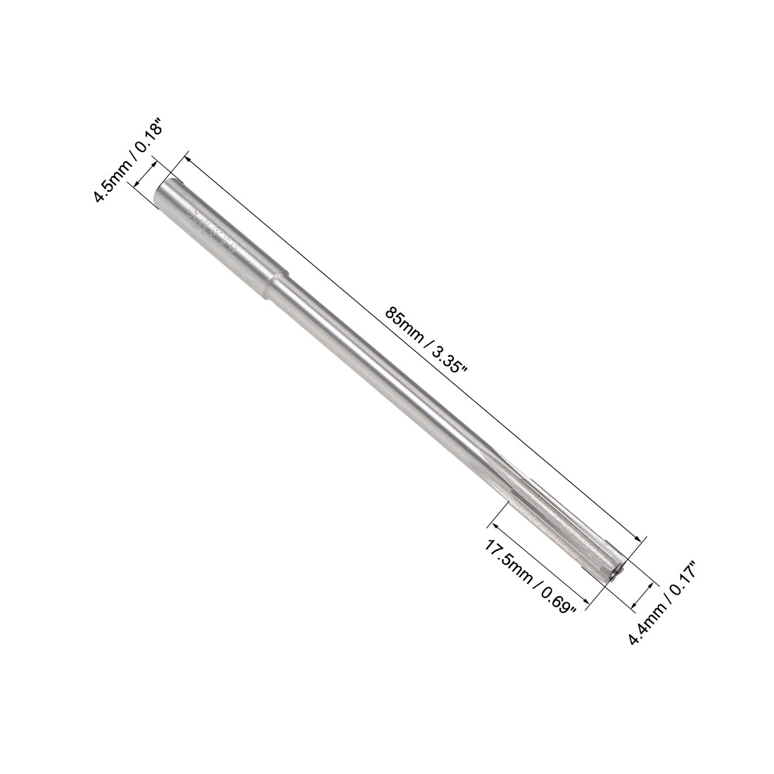 Harfington HSS M35 Round Shank 6 Straight Flutes Machine Cutter Chucking Reamer 2 Pcs