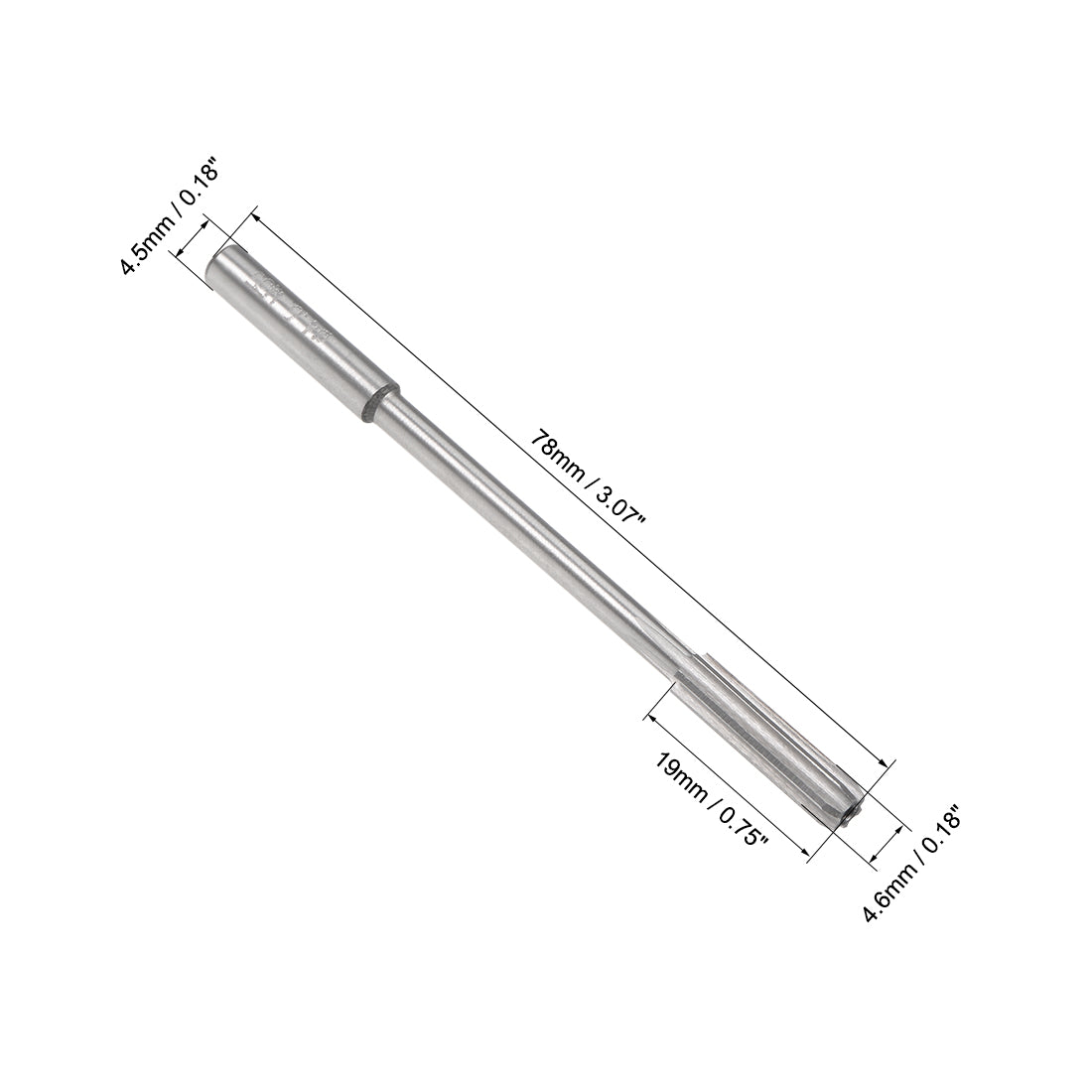 Harfington HSS M35 Round Shank 6 Straight Flutes Machine Cutter Chucking Reamer 2 Pcs