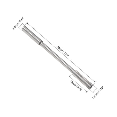 Harfington HSS M35 Round Shank 6 Straight Flutes Machine Cutter Chucking Reamer 2 Pcs