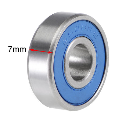 Harfington S608-2RS Deep Groove Ball Bearings 8x22x7mm Double Sealed 10pcs