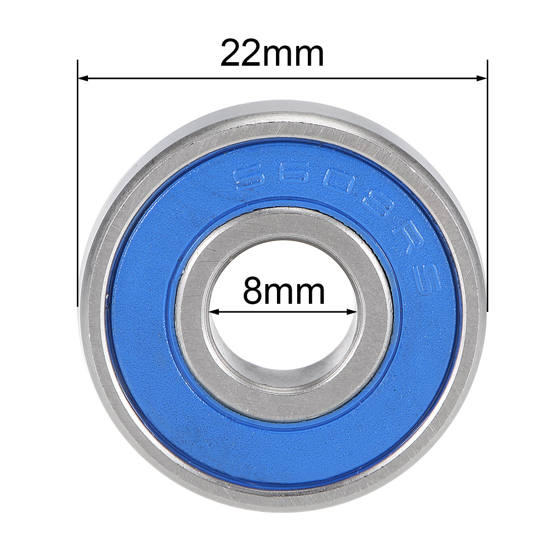 Harfington S608-2RS Deep Groove Ball Bearings 8x22x7mm Double Sealed 10pcs