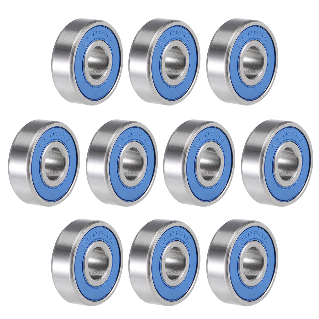 Harfington S608-2RS Deep Groove Ball Bearings 8x22x7mm Double Sealed 10pcs