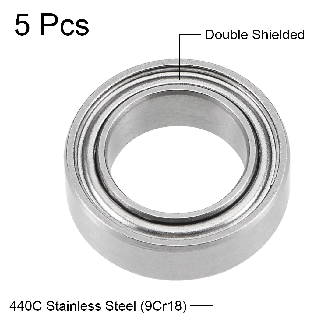 Harfington Miniature Deep Groove Ball Bearings Double Shielded Stainless Steel