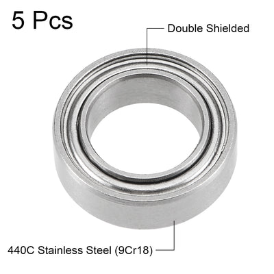 Harfington Miniature Deep Groove Ball Bearings Double Shielded Stainless Steel