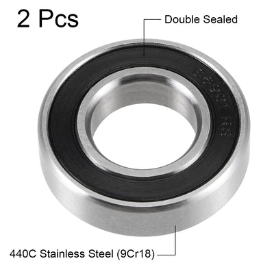 Harfington Deep Groove Ball Bearing Thin Section Double Sealed Stainless Steel