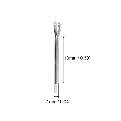 Harfington Split Cotter Pin -  304 Stainless Steel 2-Prongs Silver Tone 30Pcs