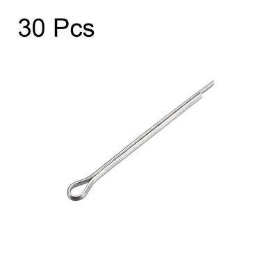 Harfington Split Cotter Pin -  304 Stainless Steel 2-Prongs Silver Tone 30Pcs