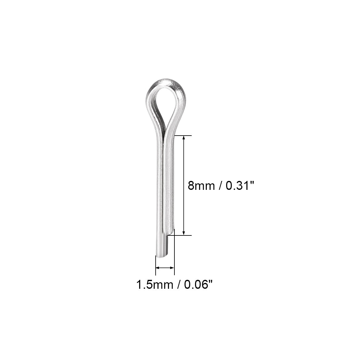 Harfington Split Cotter Pin -  304 Stainless Steel 2-Prongs Silver Tone 30Pcs