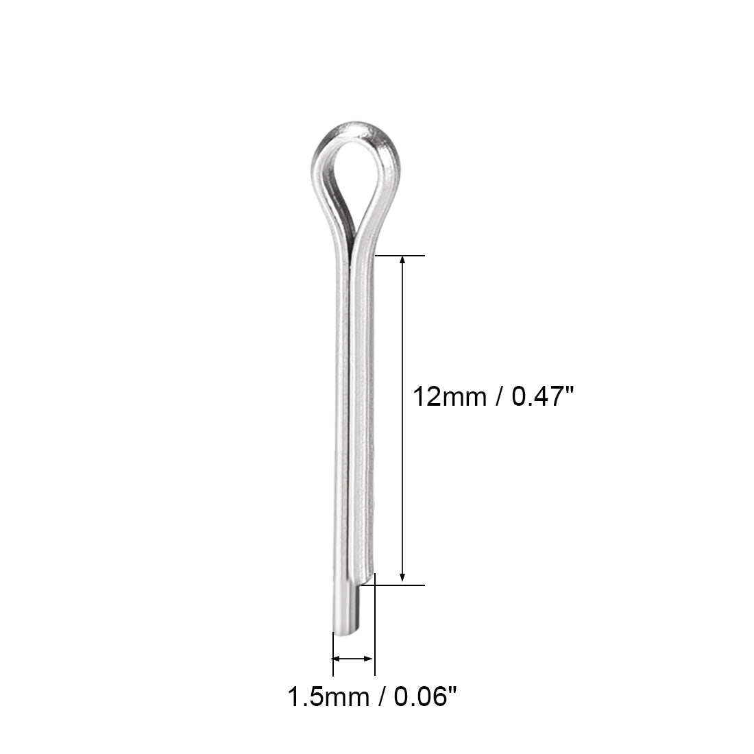 Harfington Split Cotter Pin -  304 Stainless Steel 2-Prongs Silver Tone 120Pcs