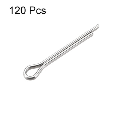 Harfington Split Cotter Pin -  304 Stainless Steel 2-Prongs Silver Tone 120Pcs