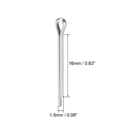 Harfington Split Cotter Pin -  304 Stainless Steel 2-Prongs Silver Tone 30Pcs