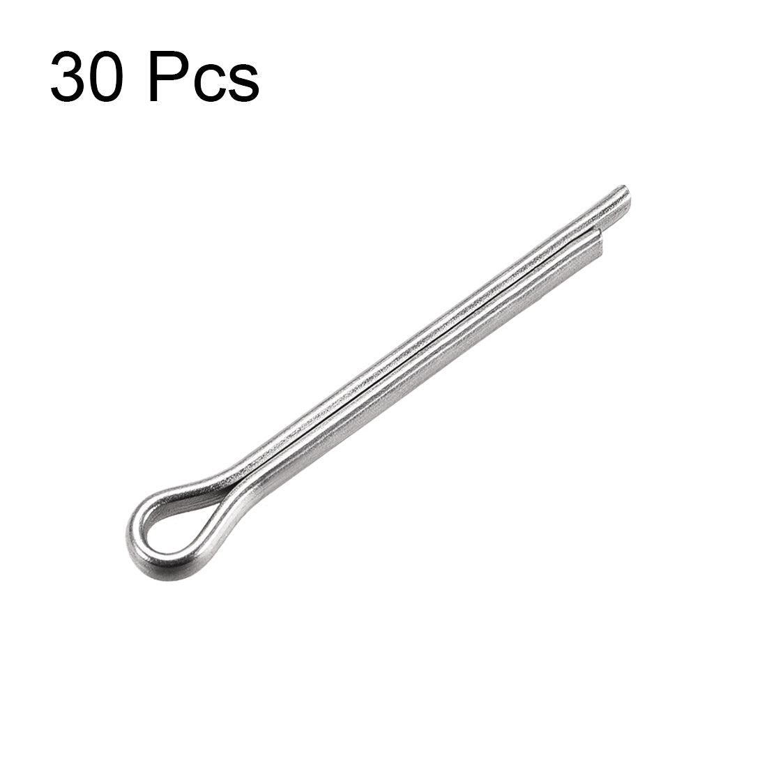 Harfington Split Cotter Pin -  304 Stainless Steel 2-Prongs Silver Tone 30Pcs