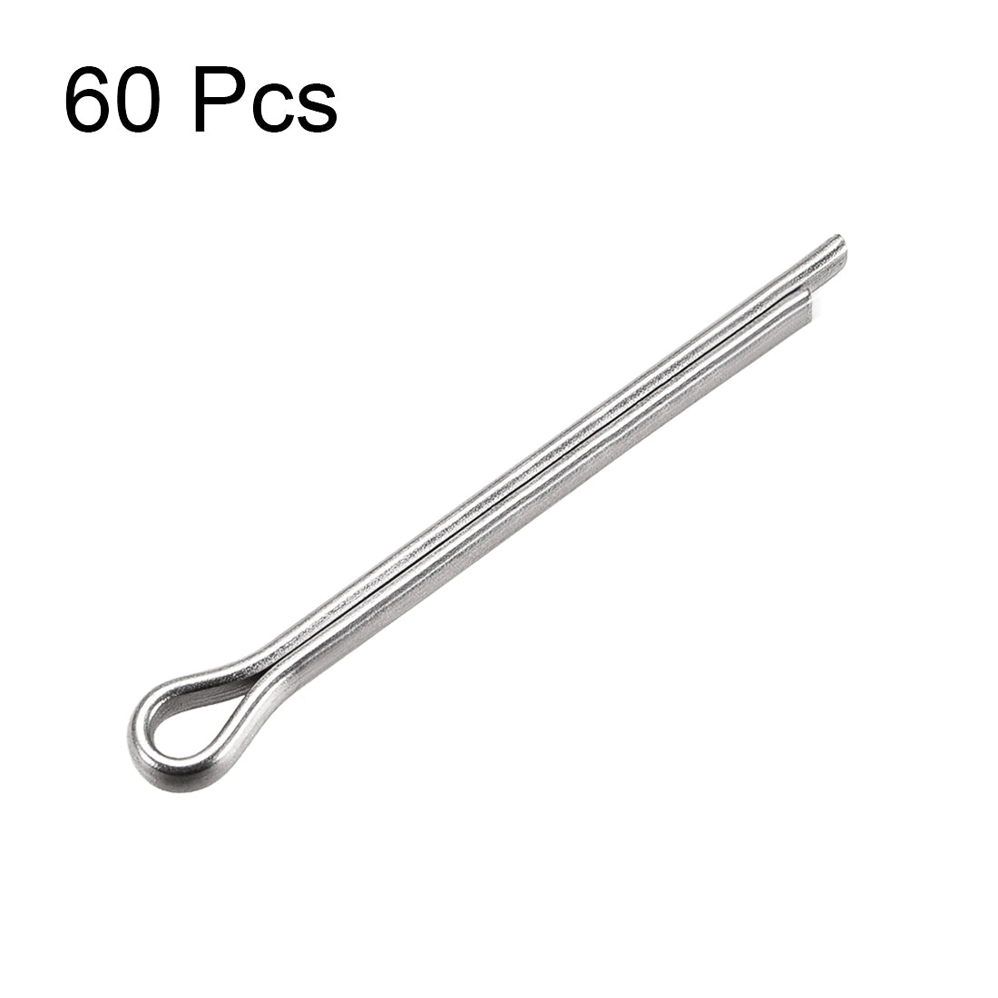 Harfington Split Cotter Pin -  304 Stainless Steel 2-Prongs Silver Tone 60Pcs