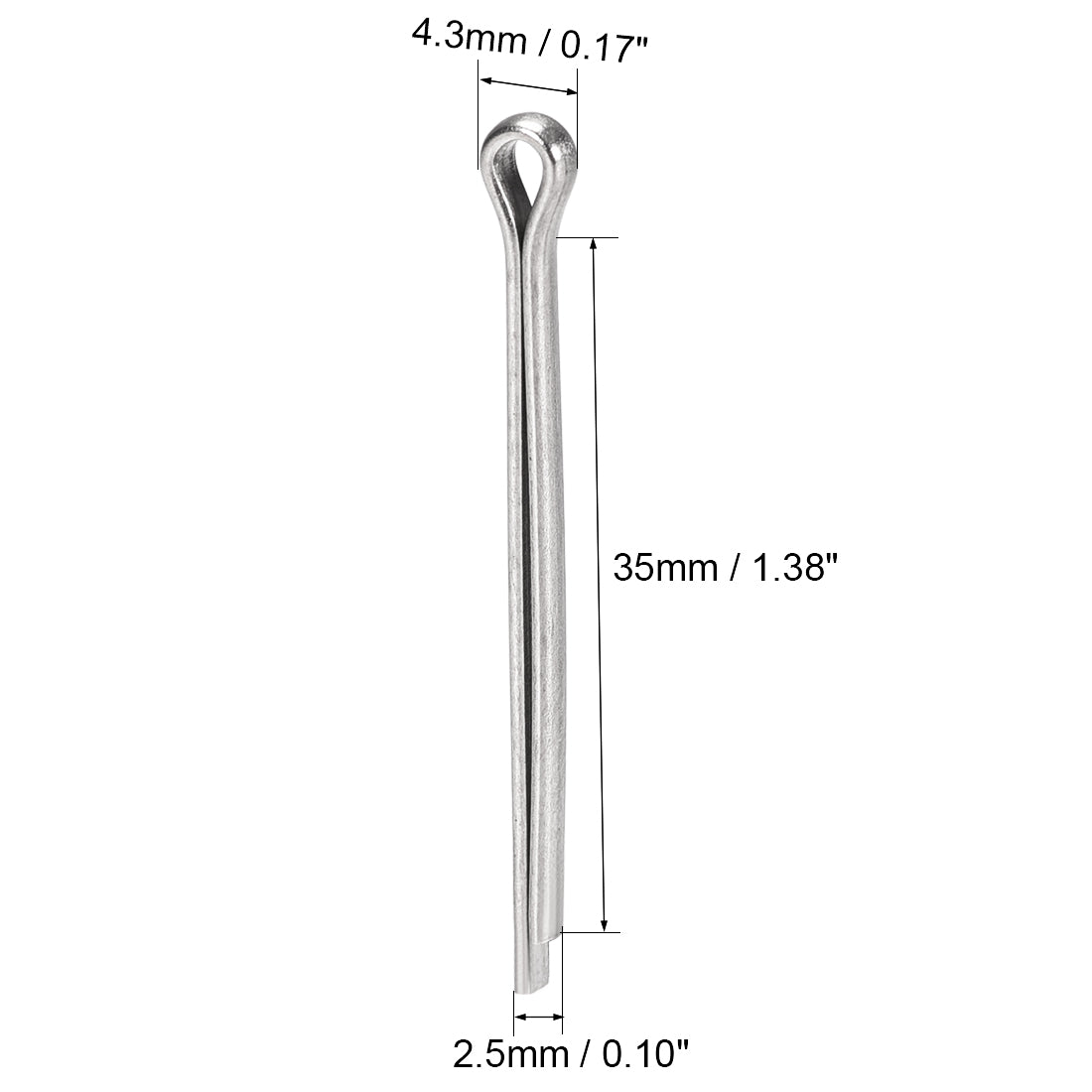 Harfington Split Cotter Pin -  304 Stainless Steel 2-Prongs Silver Tone 80Pcs