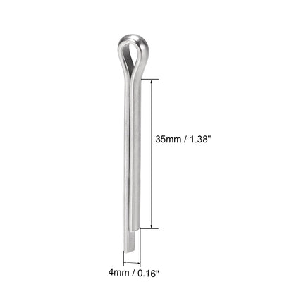 Harfington Split Cotter Pin - 304 Stainless Steel 2-Prongs Silver Tone 5Pcs