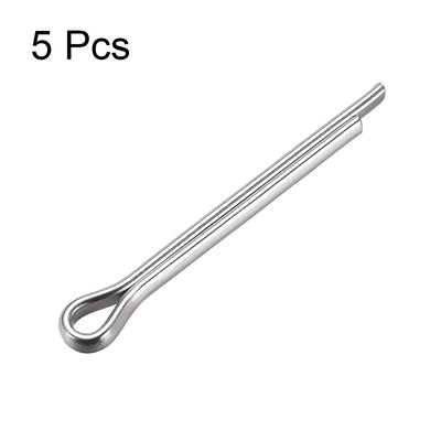 Harfington Split Cotter Pin - 304 Stainless Steel 2-Prongs Silver Tone 5Pcs