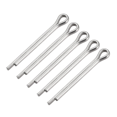 Harfington Split Cotter Pin - 304 Stainless Steel 2-Prongs Silver Tone 5Pcs