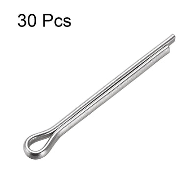 Harfington Split Cotter Pin -  304 Stainless Steel 2-Prongs Silver Tone 30Pcs