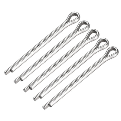 Harfington Split Cotter Pin - 304 Stainless Steel 2-Prongs Silver Tone 5Pcs