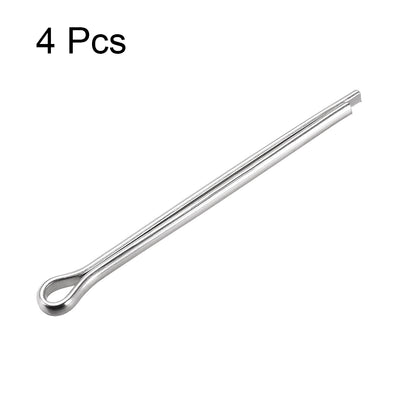 Harfington Split Cotter Pin -  304 Stainless Steel 2-Prongs Silver Tone 4Pcs
