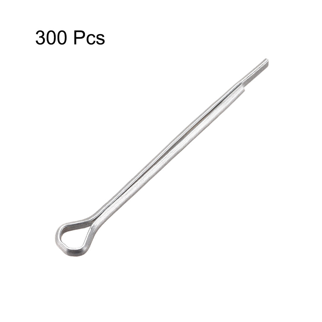 Harfington Split Cotter Pin  Carbon Steel 2-Prongs Silver 300Pcs