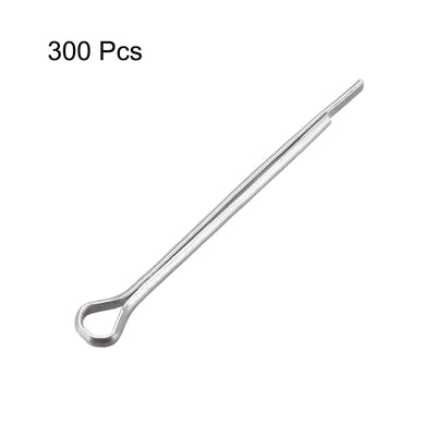 Harfington Split Cotter Pin  Carbon Steel 2-Prongs Silver 300Pcs