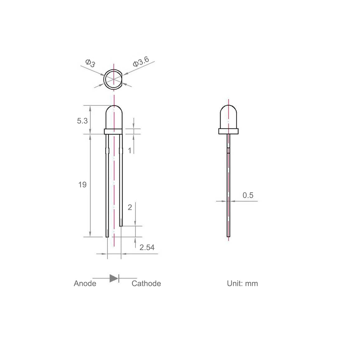 Harfington 150Set 3mm LED Diodes Kit DC2.0-2.2V Flashing Red 19mm Pin W Resistors