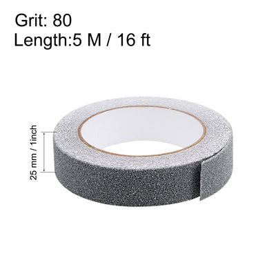 Harfington Anti Slip Traction Grip Tape, 80 Grit Frosted Surface PVC Warning Tape Waterproof for Steps, 16 Ft x 1 Inch(LxW) Gray