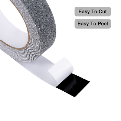 Harfington Anti Slip Traction Grip Tape, 80 Grit Frosted Surface PVC Warning Tape Waterproof for Steps, 16 Ft x 1 Inch(LxW) Gray