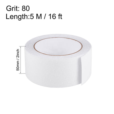Harfington Anti Slip Traction Grip Tape, 80 Grit Frosted Surface PVC Warning Tape Waterproof for Steps, 16 Ft x 2 Inch(LxW) Clear