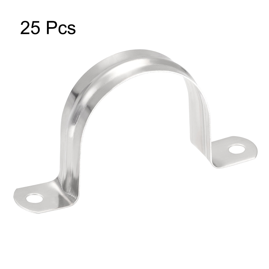 Harfington Rigid Pipe Strap, 2 Holes Tube Strap 201 Stainless Steel Tension Tube Clip Clamp 25pcs
