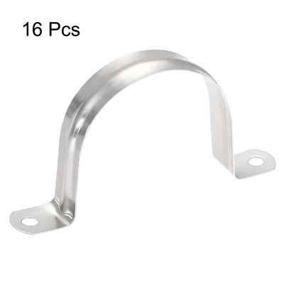 Harfington Rigid Pipe Strap, 2 Holes Tube Straps 201 Stainless Steel Tension Tube Clip Clamp 16pcs