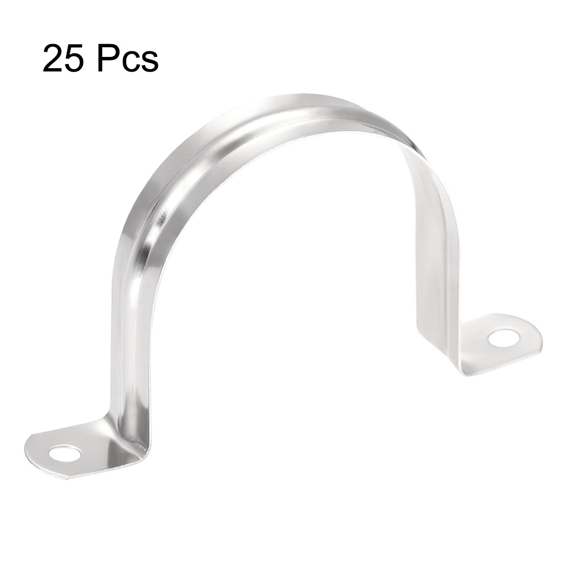 Harfington Rigid Pipe Strap, 2 Holes Tube Strap 201 Stainless Steel Tension Tube Clip Clamp 25pcs